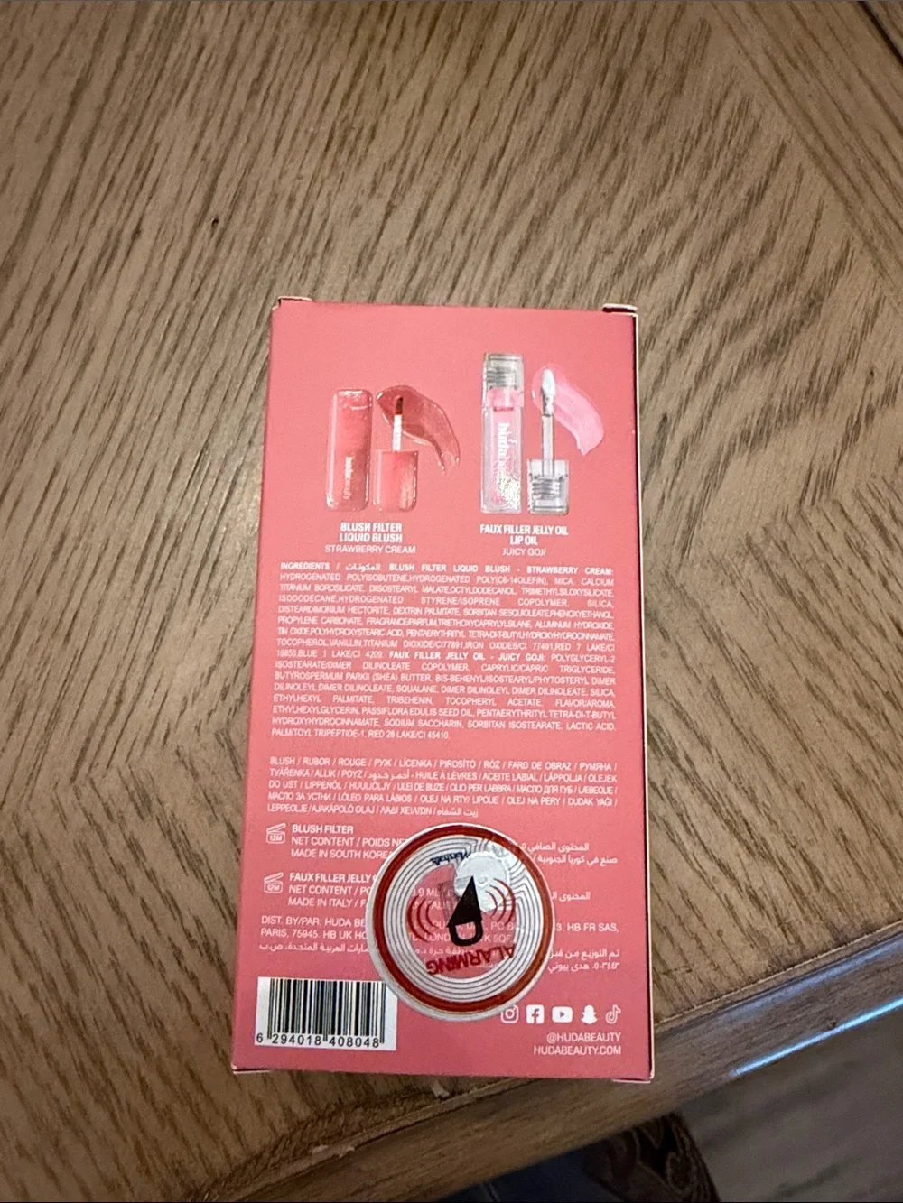 HUDA BEAUTY Cheek & Lip Duo - Berries and Cream (Pink, Peach)